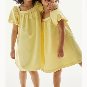 H&M Balloon-Sleeved Satin Dress